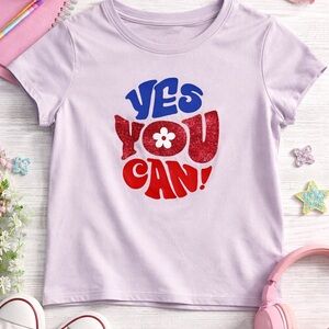 Tek Gear Kids Graphic Tee - Light Purple with Red and Blue